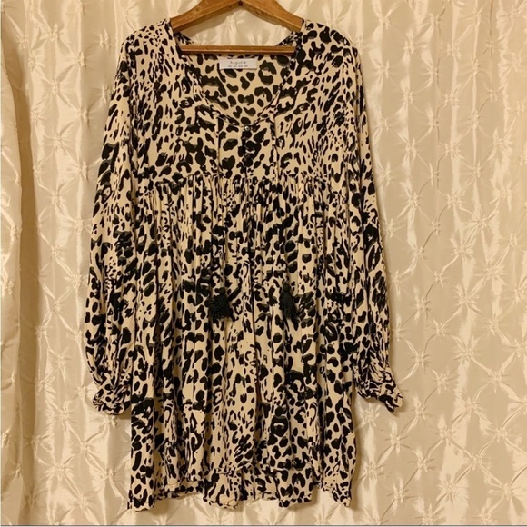 Auguste Heavenly Creatures Mini Dress Boho Cheetah animal print - Picture 2 of 15